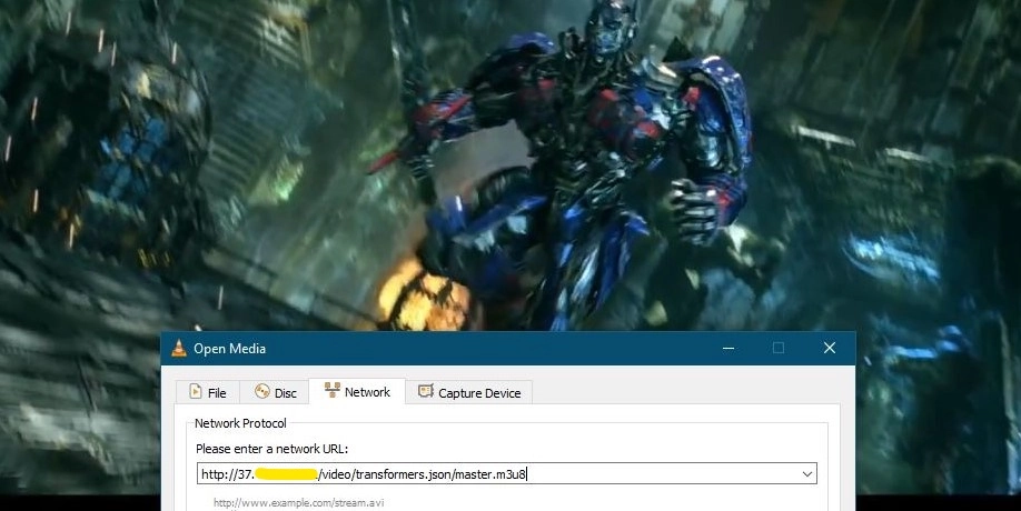 Testing the VoD server in VLC
